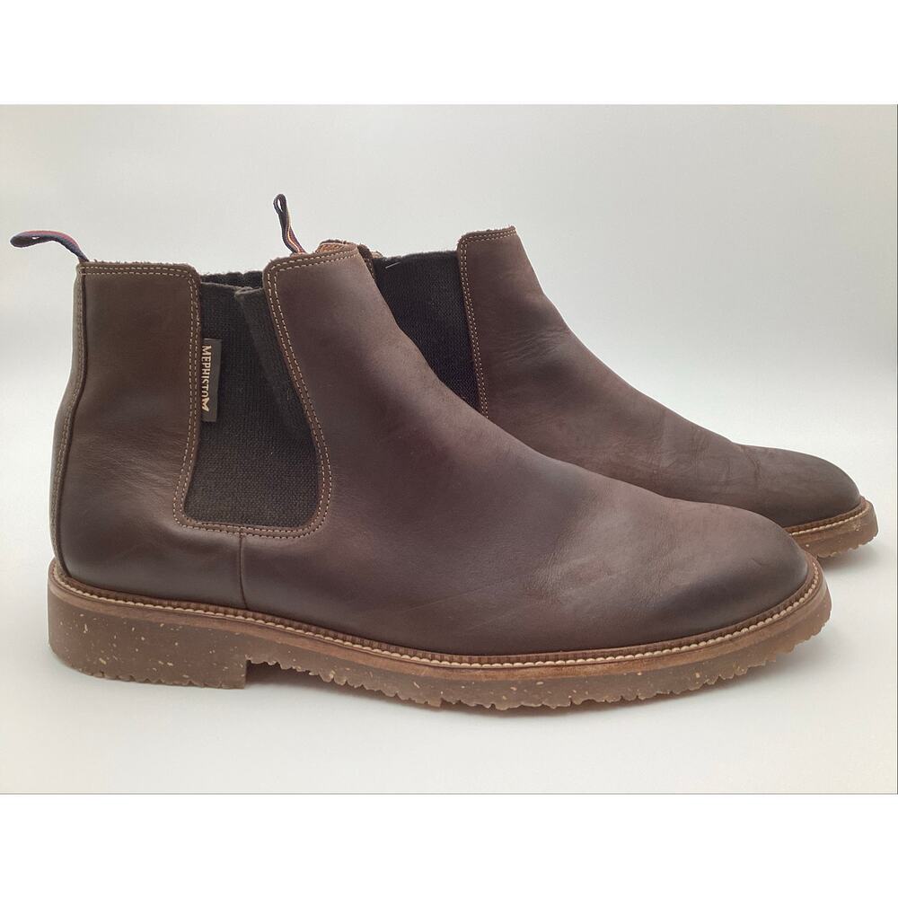Mephisto Pasko boots dark brown leather upper elastic gore panel size 9 mens